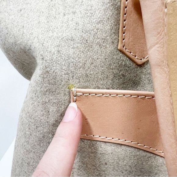 Monte & Coe Italian Wool Tote in Nude Crossbody Strap - Picture 3 of 12